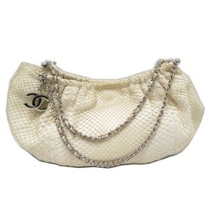 Chanel Python Chain Tote Bag Beige